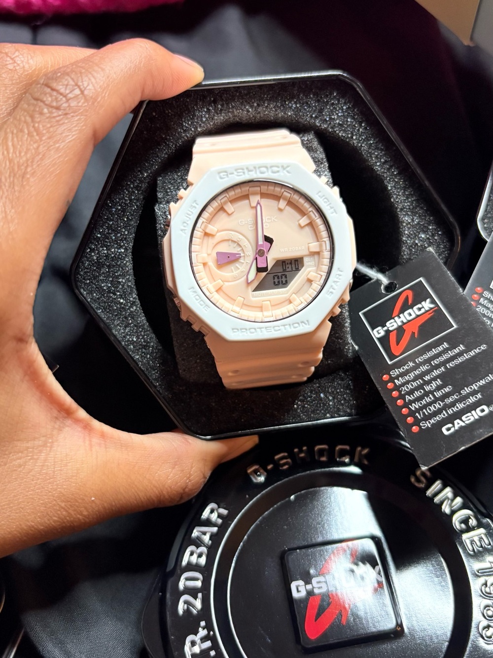 G-Shock Women's Blush Pink and White Resin Sport Watch